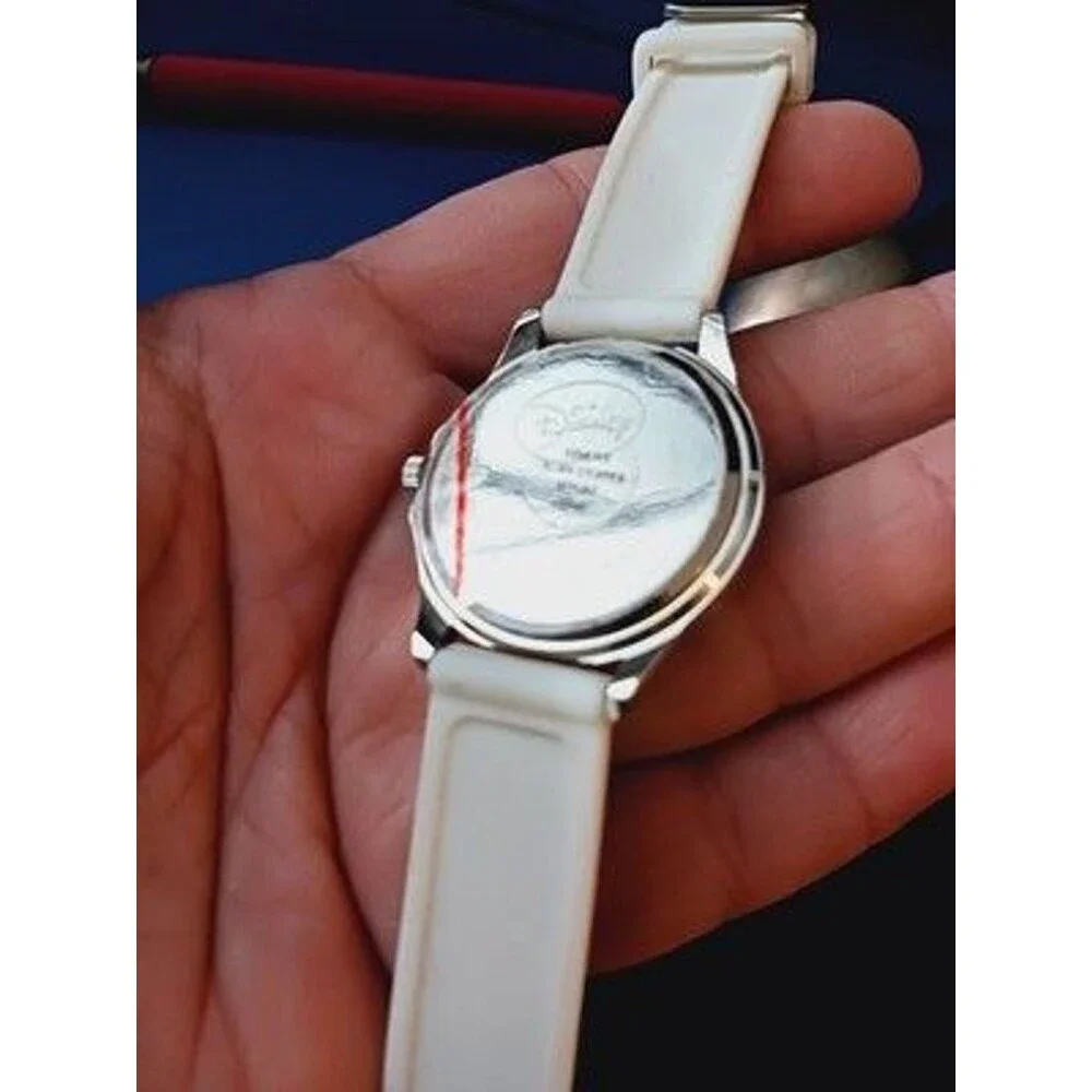 Vintage 80s/90s Mickey Analog Watch With Zebra Band.